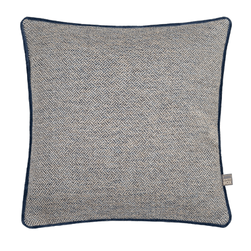 Ada Square Cushion in Silver and Blue