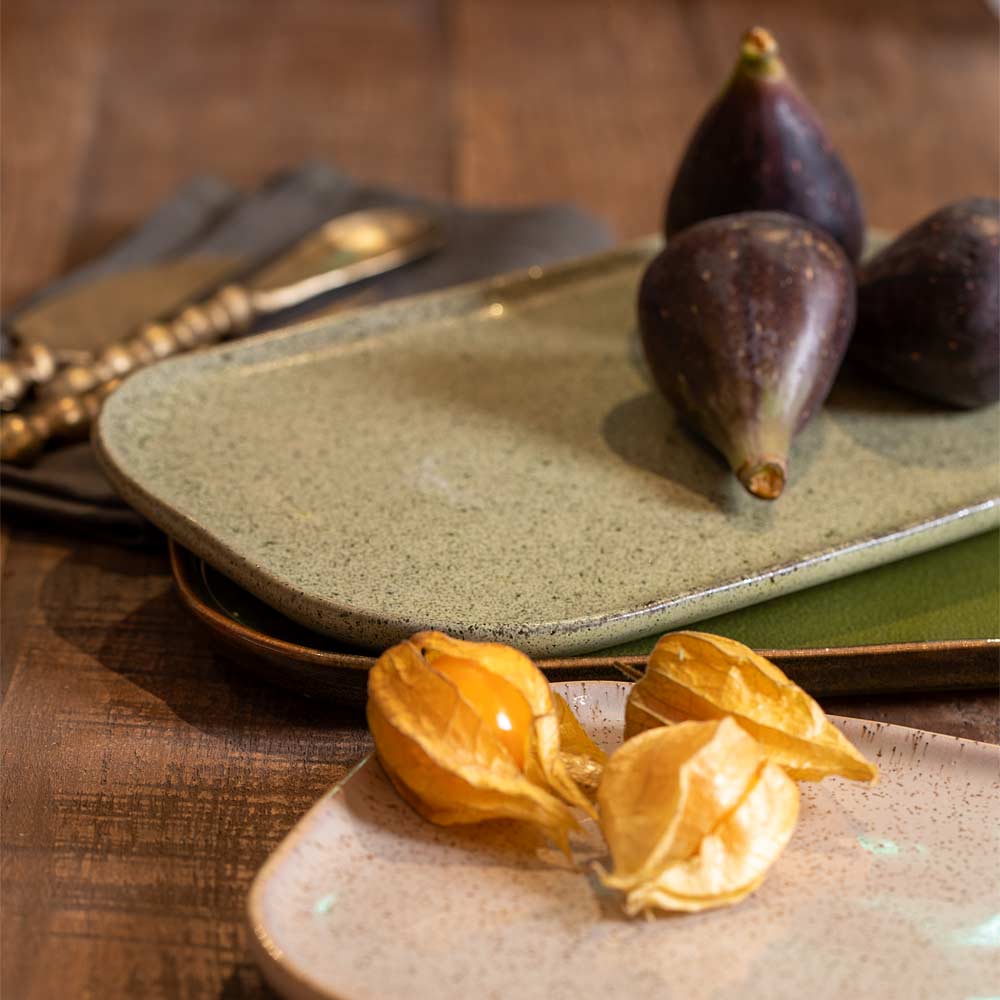 Addison Green Stoneware Plates - Set of Three