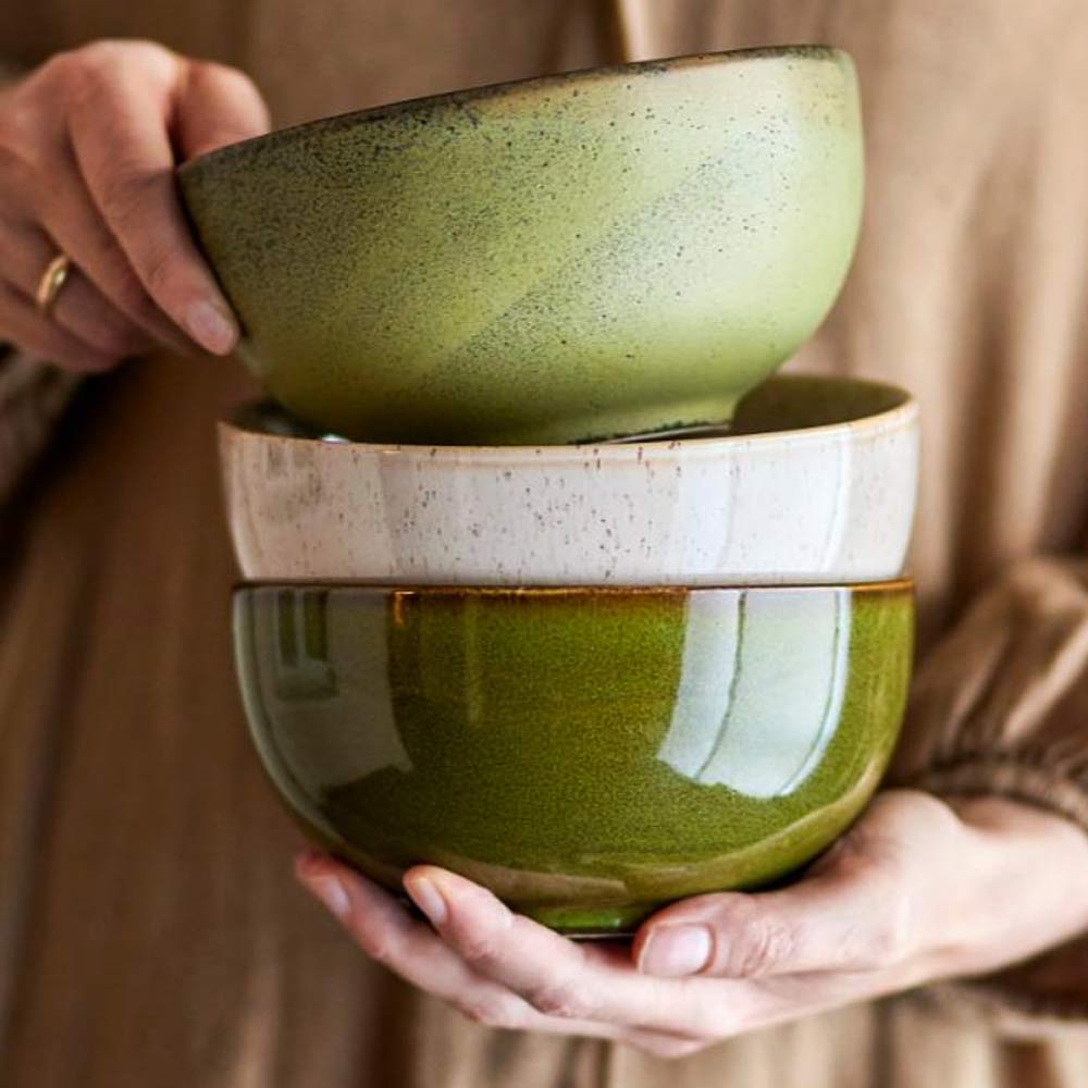 Addison Green Stoneware Bowls - Set of Three