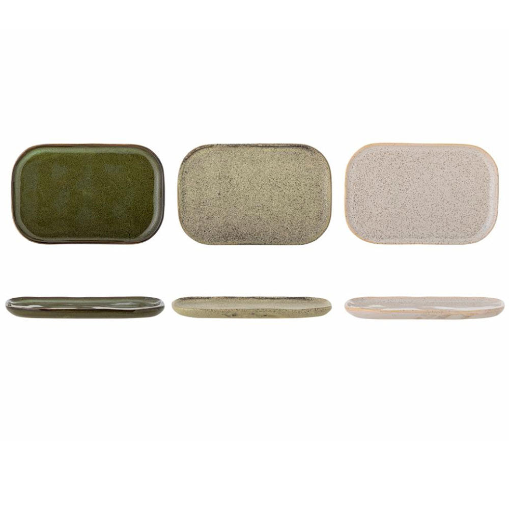 Addison Green Stoneware Plates - Set of Three