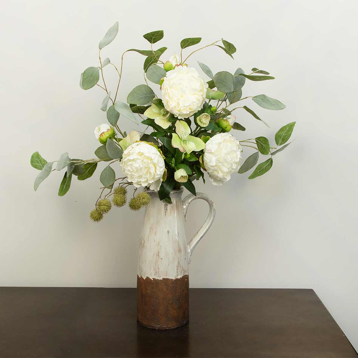 Aged Cream Terracotta Jug - Large