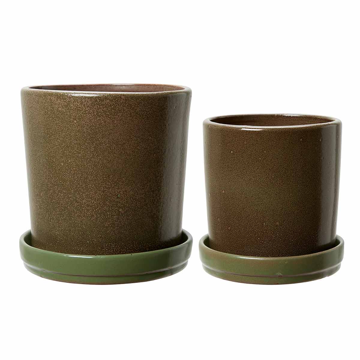Alma Pot – small and large ceramic planters with glazed water-catching bases