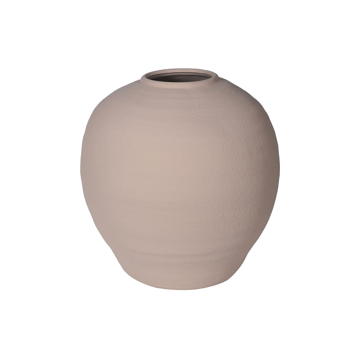 Small Almond Textured Terracotta Vase – Sculptural Home Accent in Soft Neutral