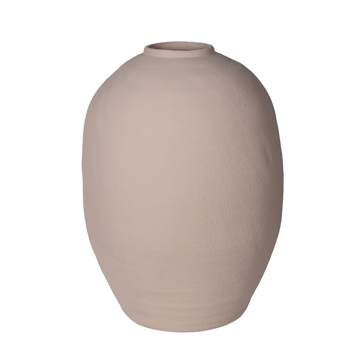 Tall Almond Textured Terracotta Vase – Floor Display Vase in Sculptural Shape