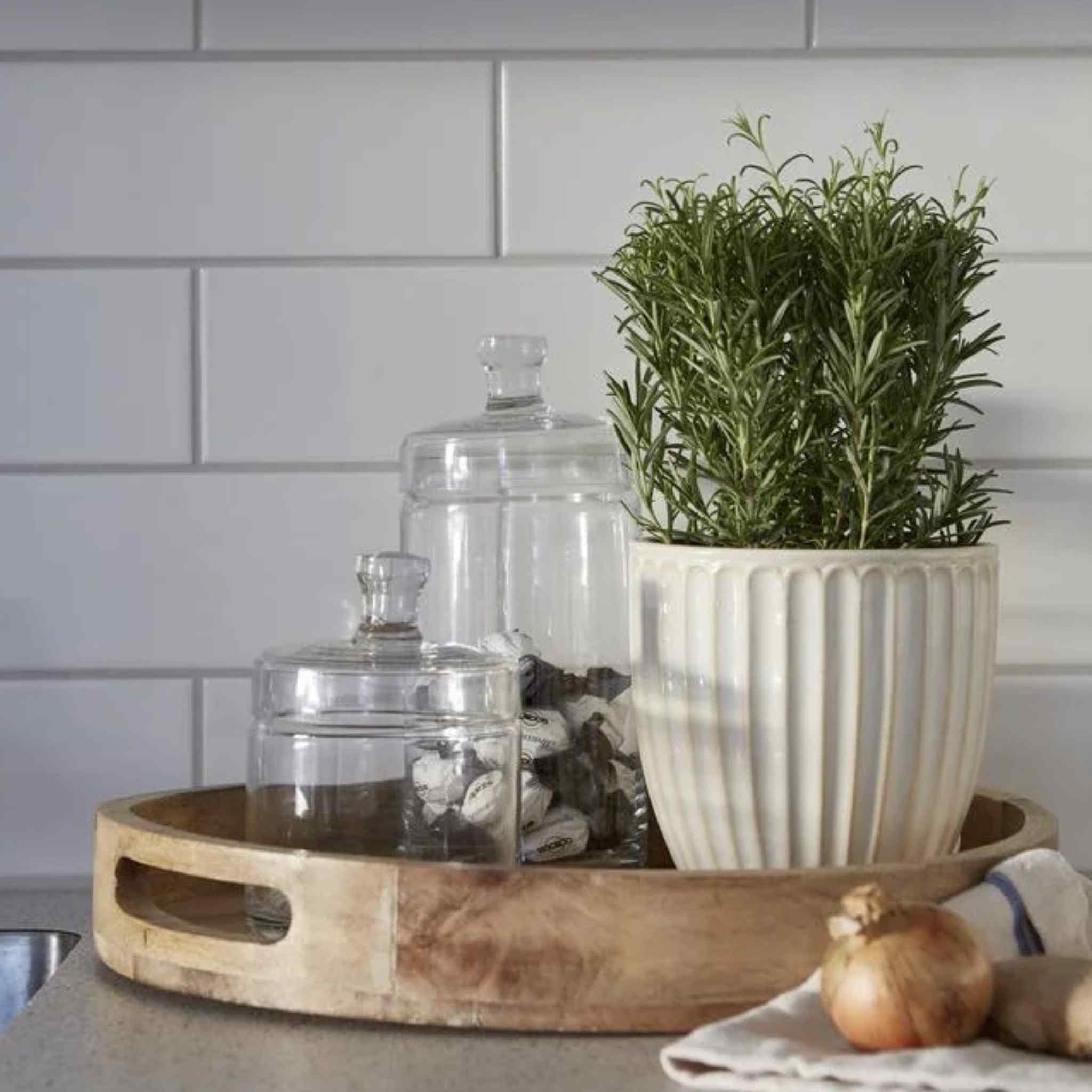 Amba Wooden Tray in Kitchen