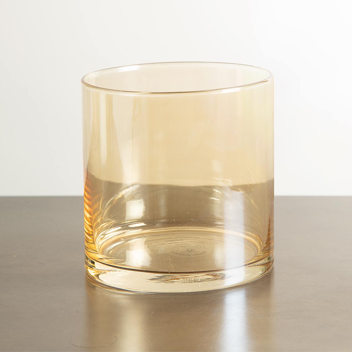 Amber glass hurricane candle holder for pillar candles