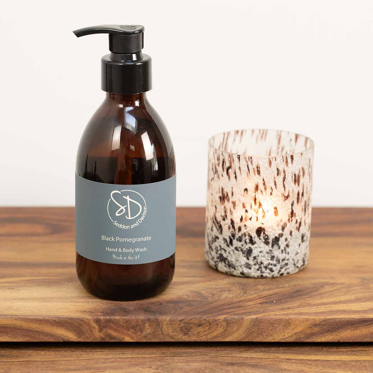 Amber Glass Hand and Body Wash  - Black Pomegranate by Seddon and Davison