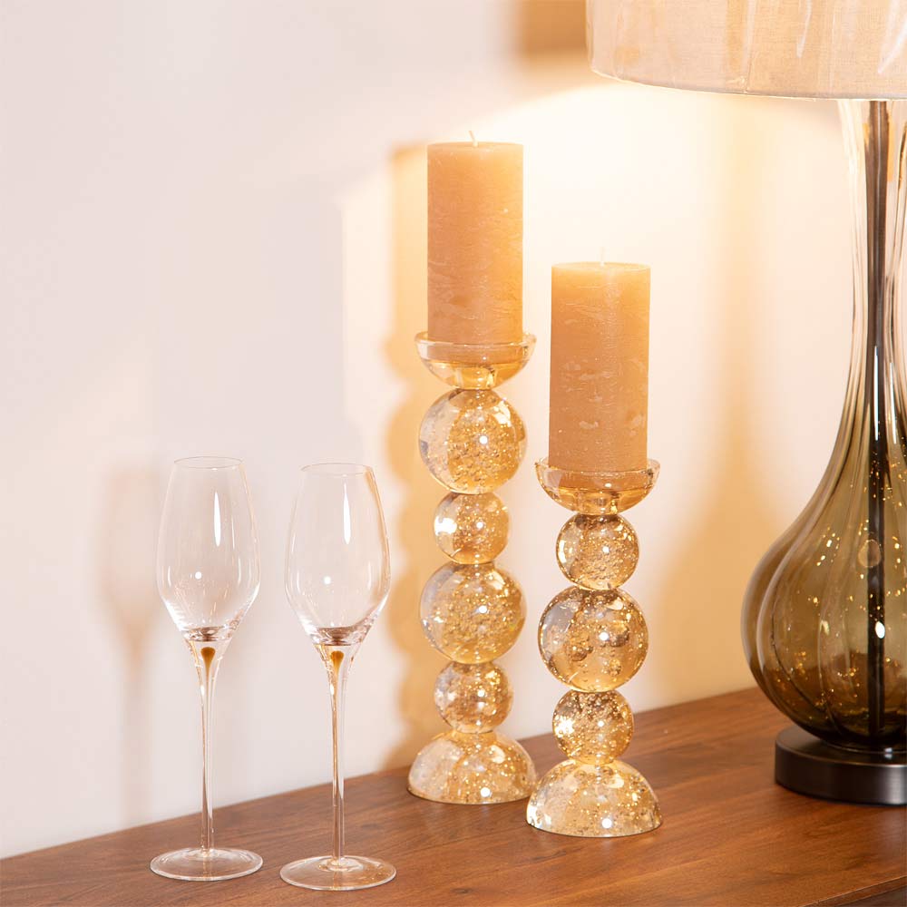 Amber Teardrop Champagne Flute