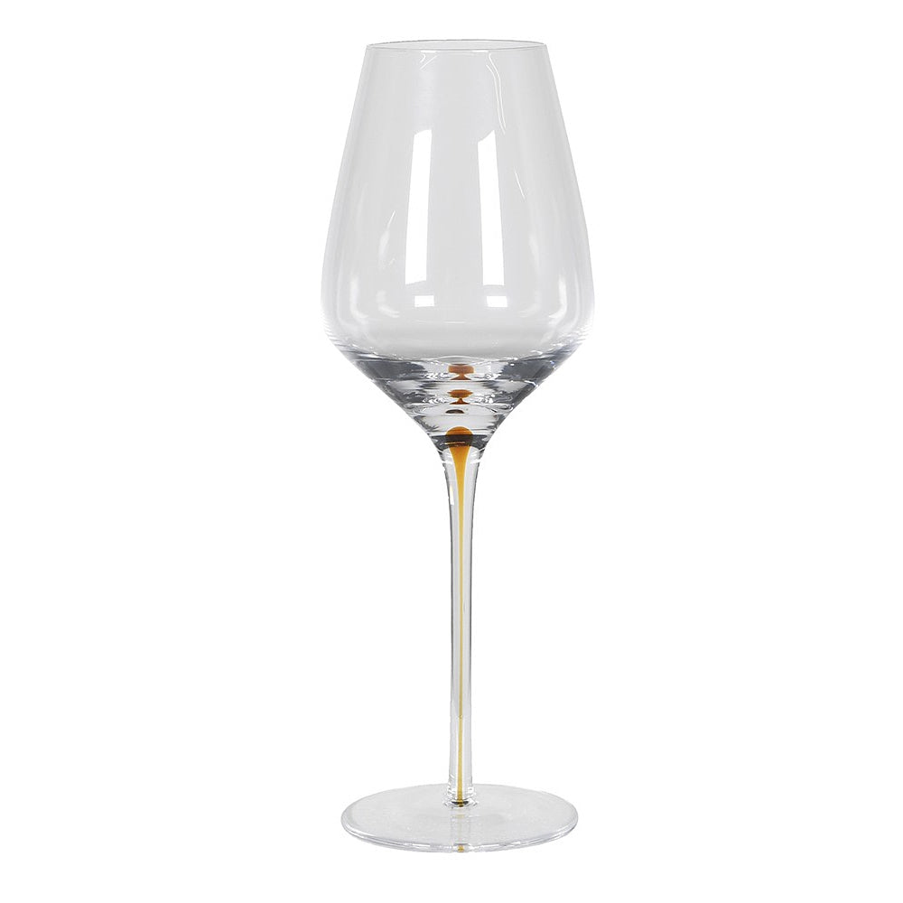 Amber Teardrop Wine Glass