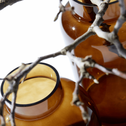 Amber Glass Jar Vase