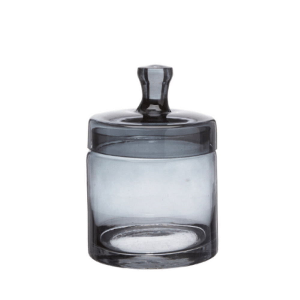 Ana Smoke Grey Glass Jars with Lid