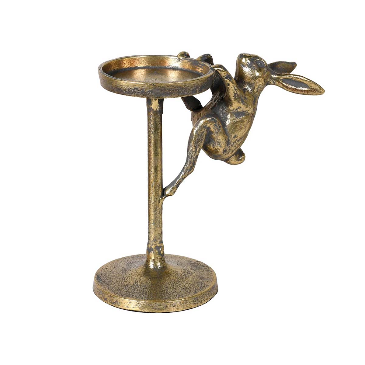 Antique Brass Hare Candlestick