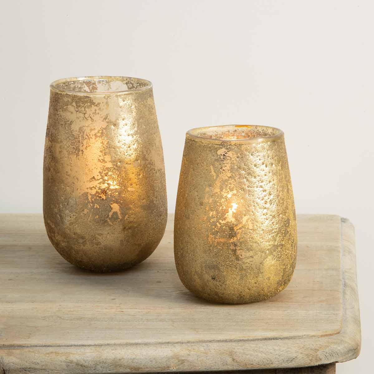 Antique Copper Gold Hurricane Candle Holder