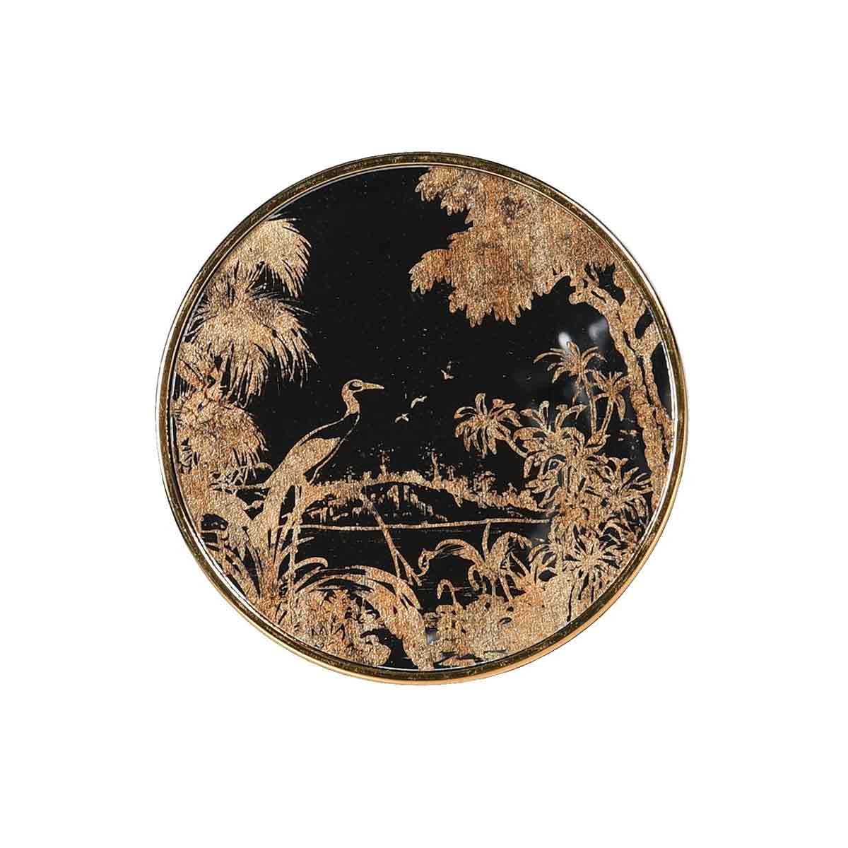 Antique Gold Crane Coasters - set of 4 - Design shown from above