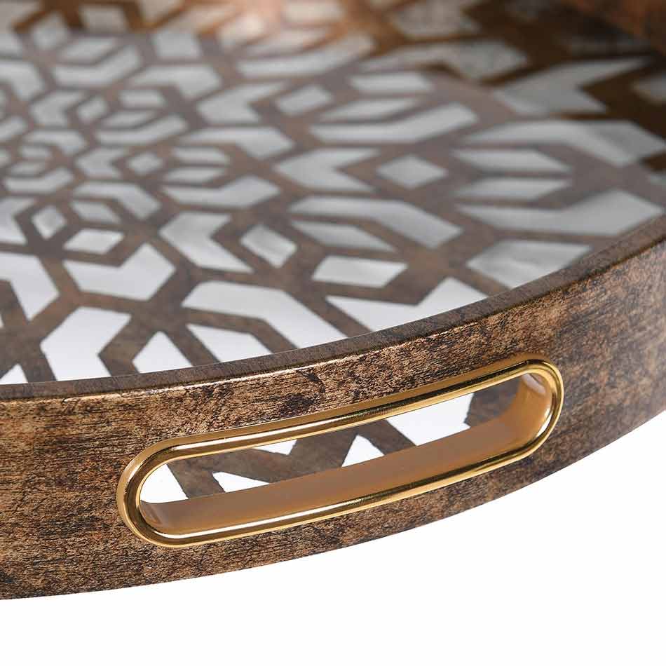 Antique Gold Mosaic Tray - Close up