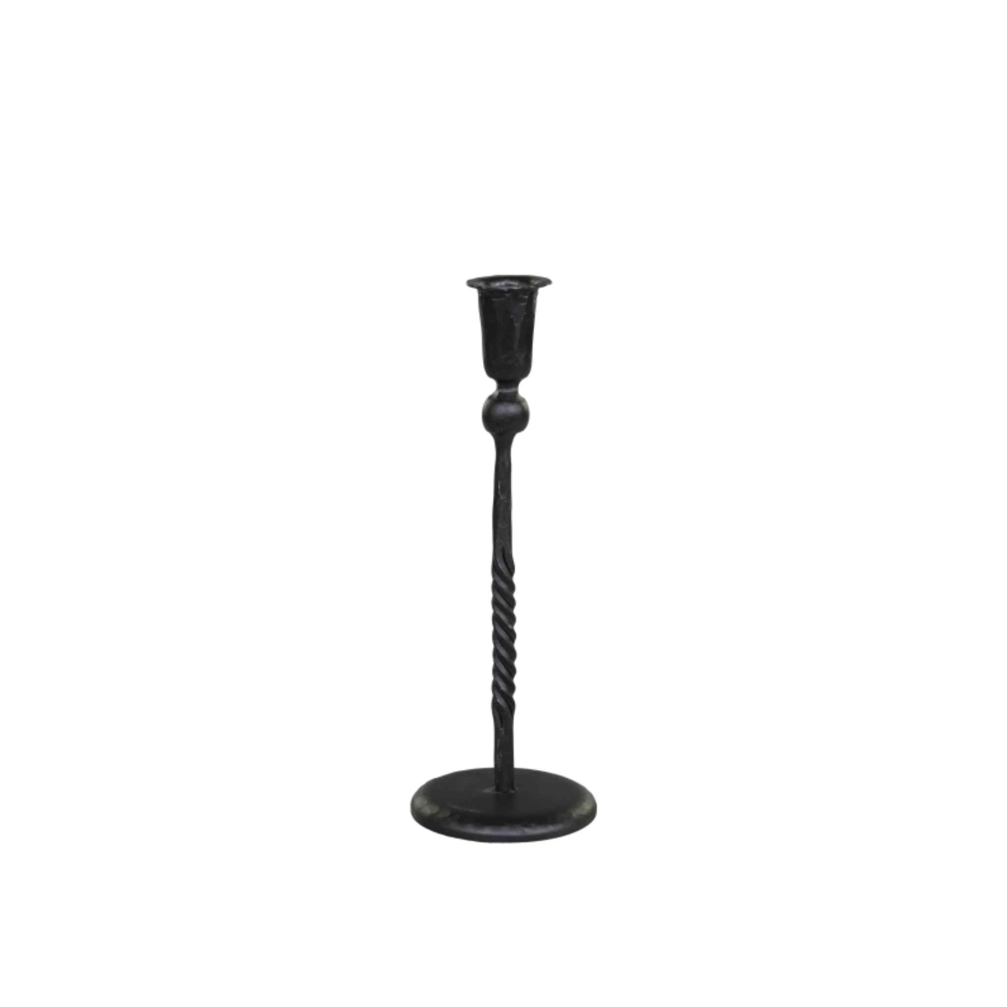 Antique Black Twist Candlestick