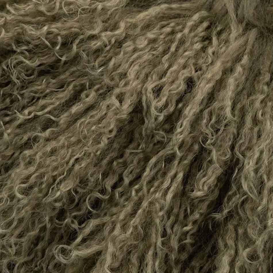 Aran Sheepskin Cushion in Green