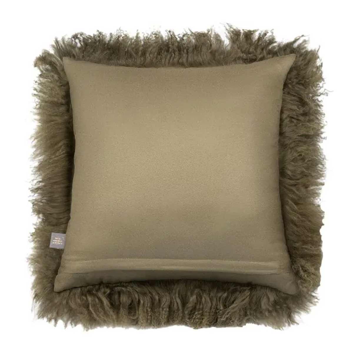 Aran Sheepskin Cushion in Green