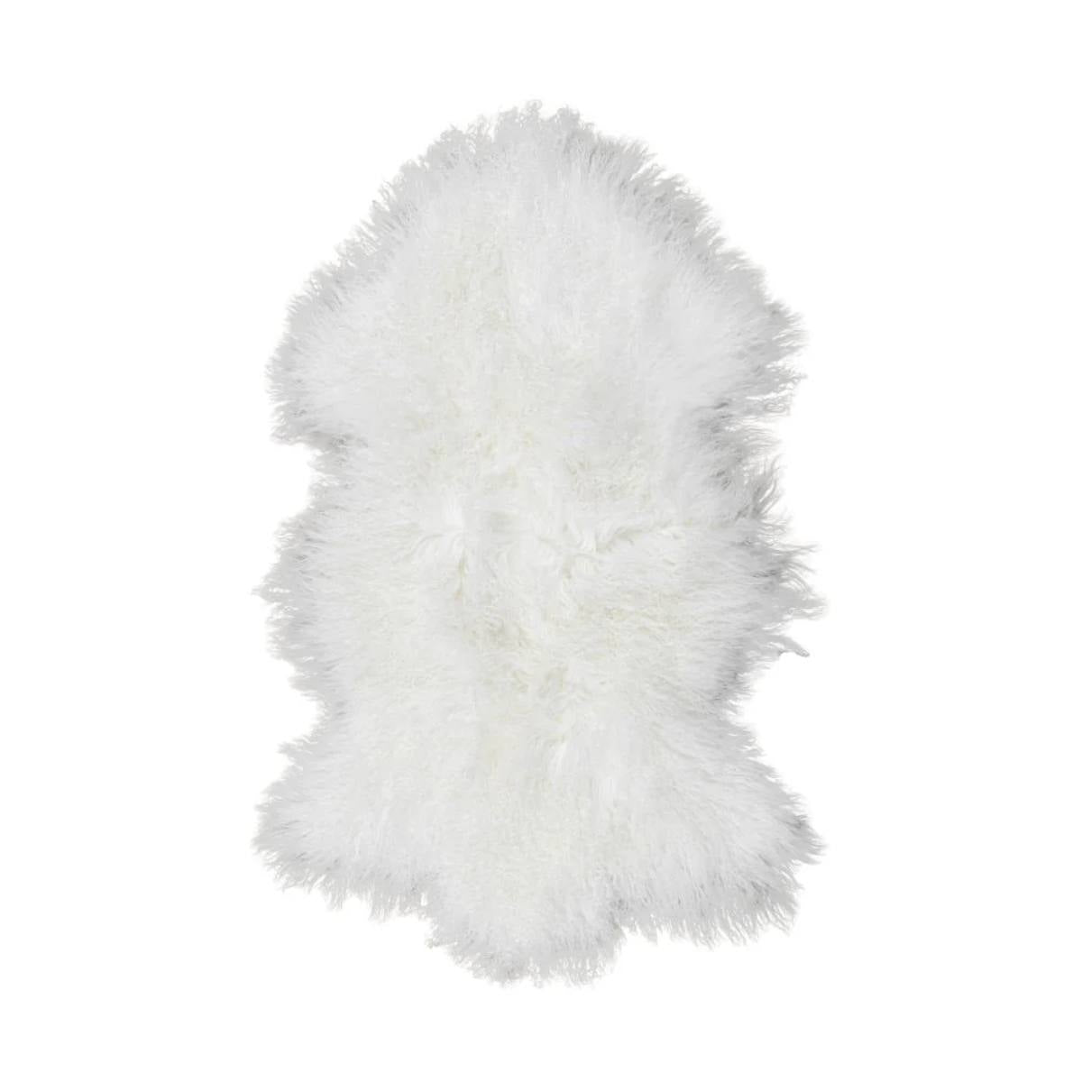 Aran Sheepskin Rug in Cream, crafted from 100% Mongolian wool, featuring a soft and fluffy texture.