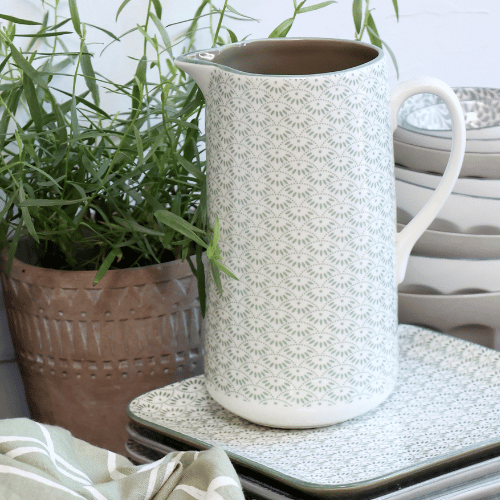 Ares Ceramic Jug in Verte Green