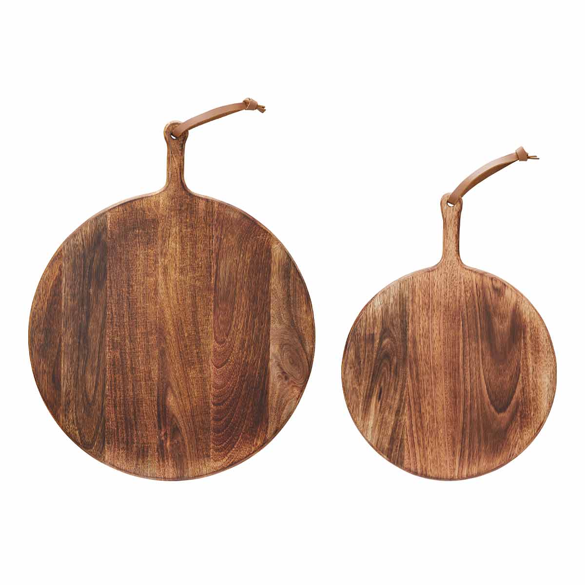 Asha Round Wooden Chopping Board - Large and Small displayed together