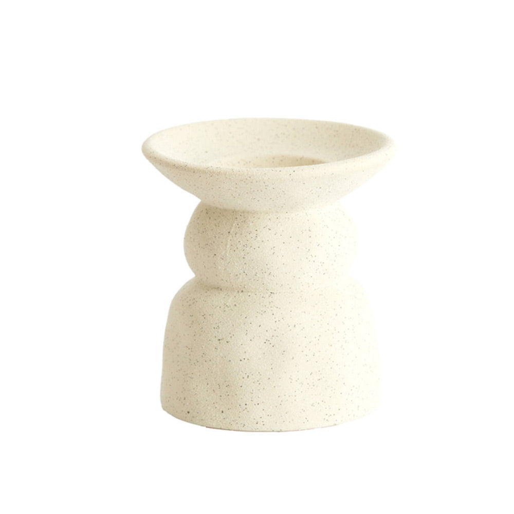 Atrani Matt Cream Ceramic Candle Holder