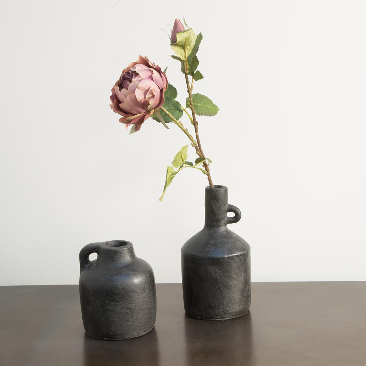 Baku Terracotta Vase in Black - Short