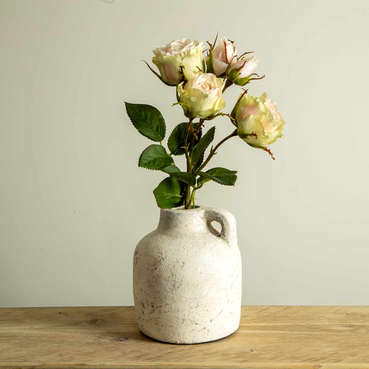 Baku Terracotta Vase in White - Short