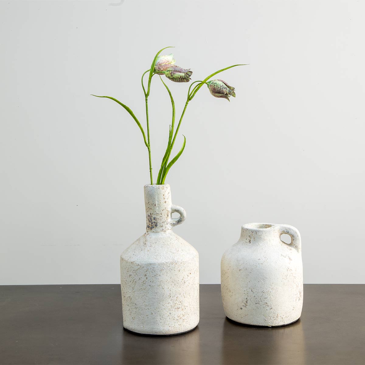 Baku Terracotta Vase in White - Tall