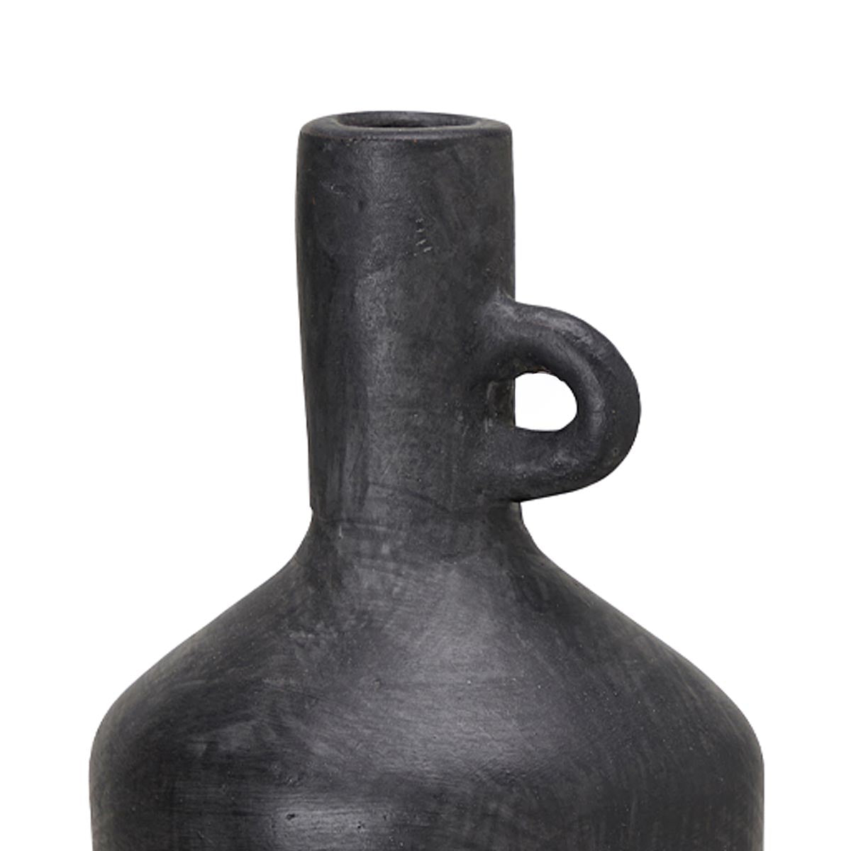 Baku Vase in Black - Tall - Close up of bottle neck