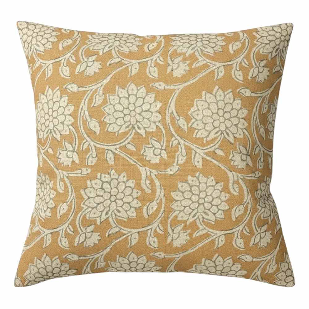Baliol Floral Cushion - Turmeric