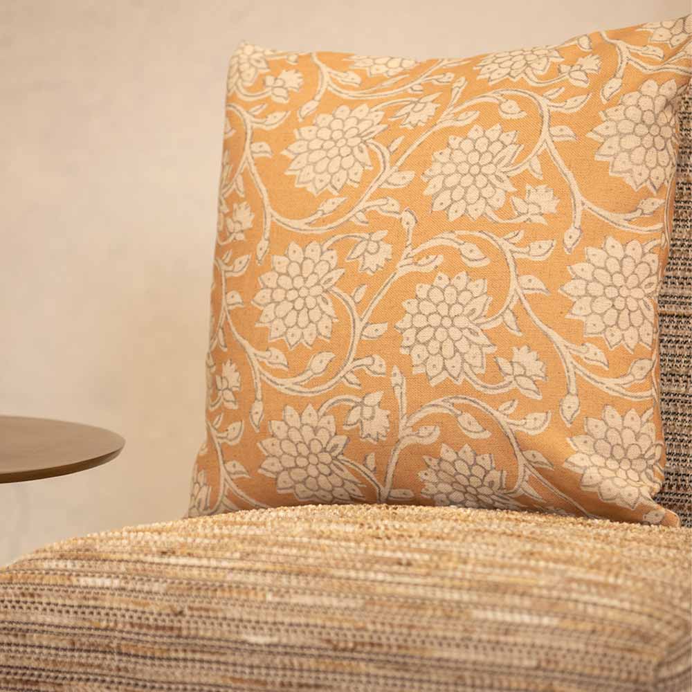 Baliol Floral Cushion - Turmeric