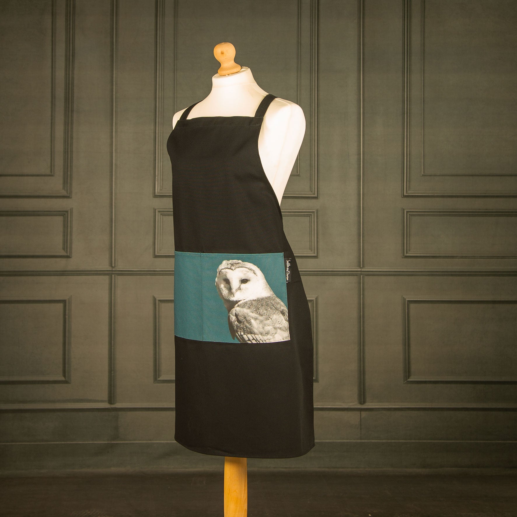 Barn Owl Apron - Teal Green