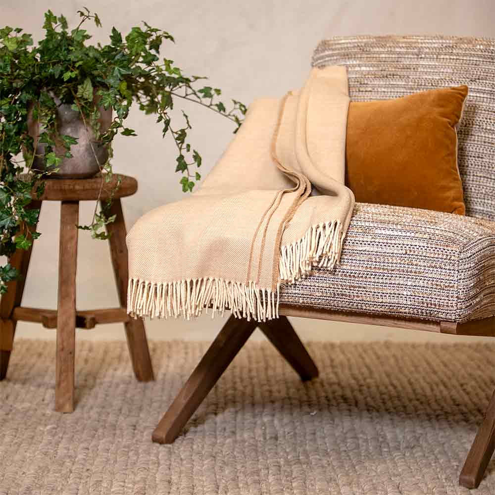 Basswood Herringbone - Merino Lambswool Throw - McNutt of Donegal