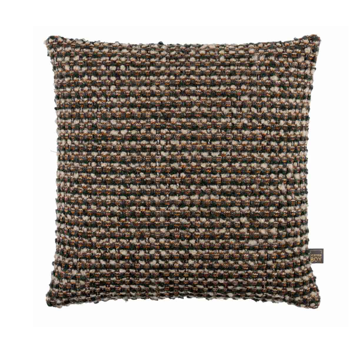 Benson Square Cushion in Green and Copper