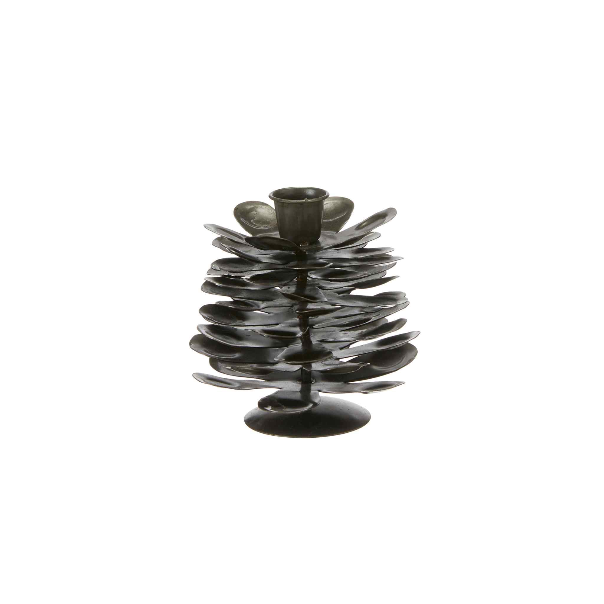 Black Metal Pinecone Candleholder