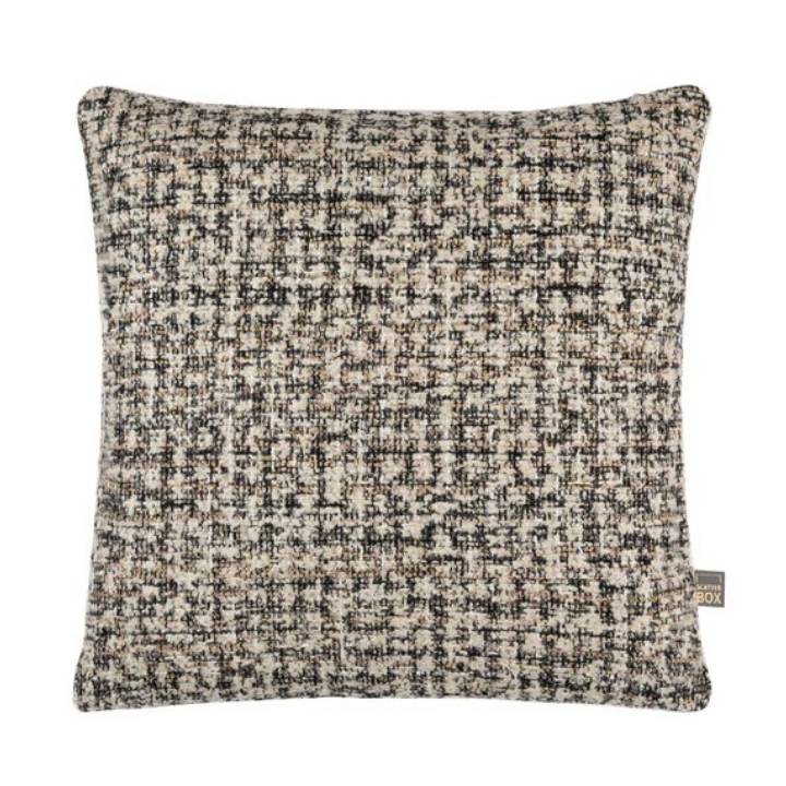 Blair Square Cushion - Black and Natural