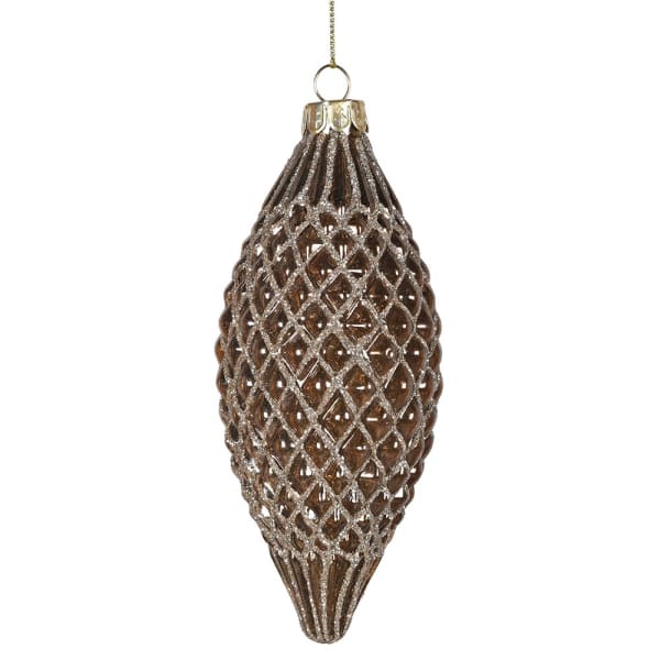Bronze Diamond Finial Bauble on white background