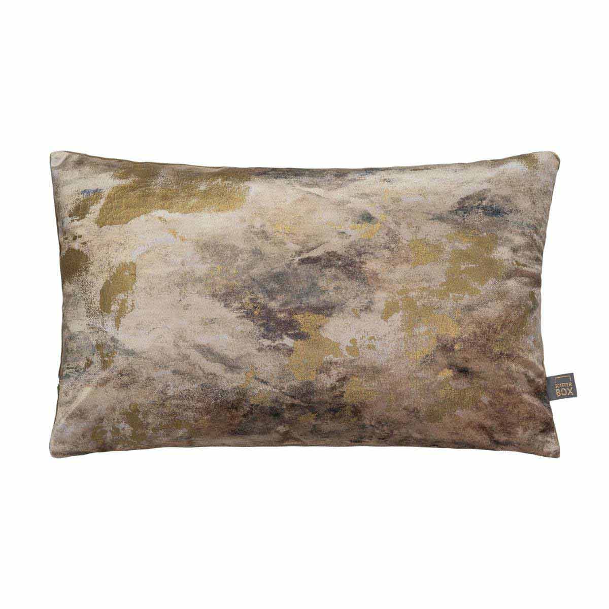Caesium Large Oblong Cushion - Gold and Olive Green
