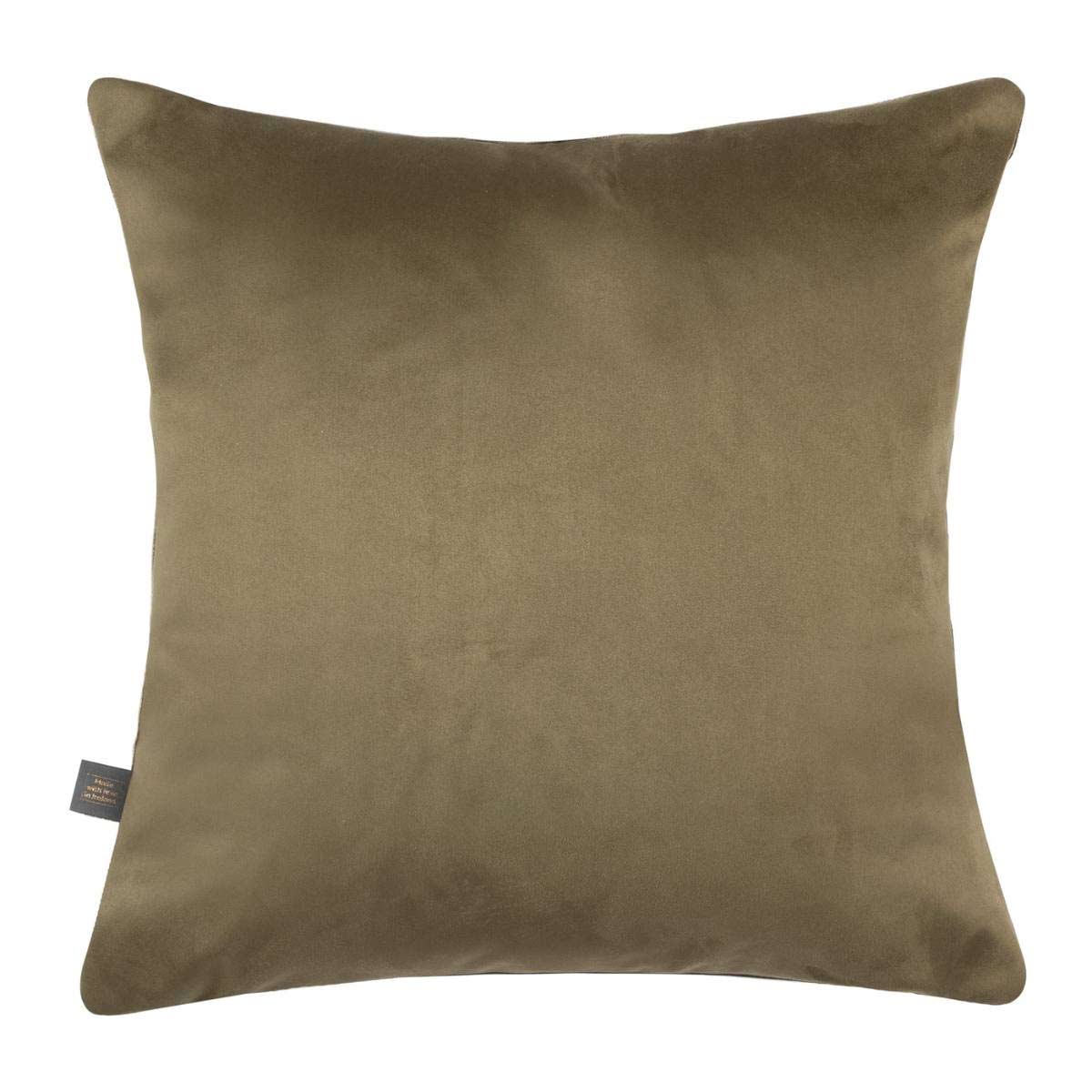 Caesium Cushion – Green & Gold – Reverse Side in Plush Olive Velvet
