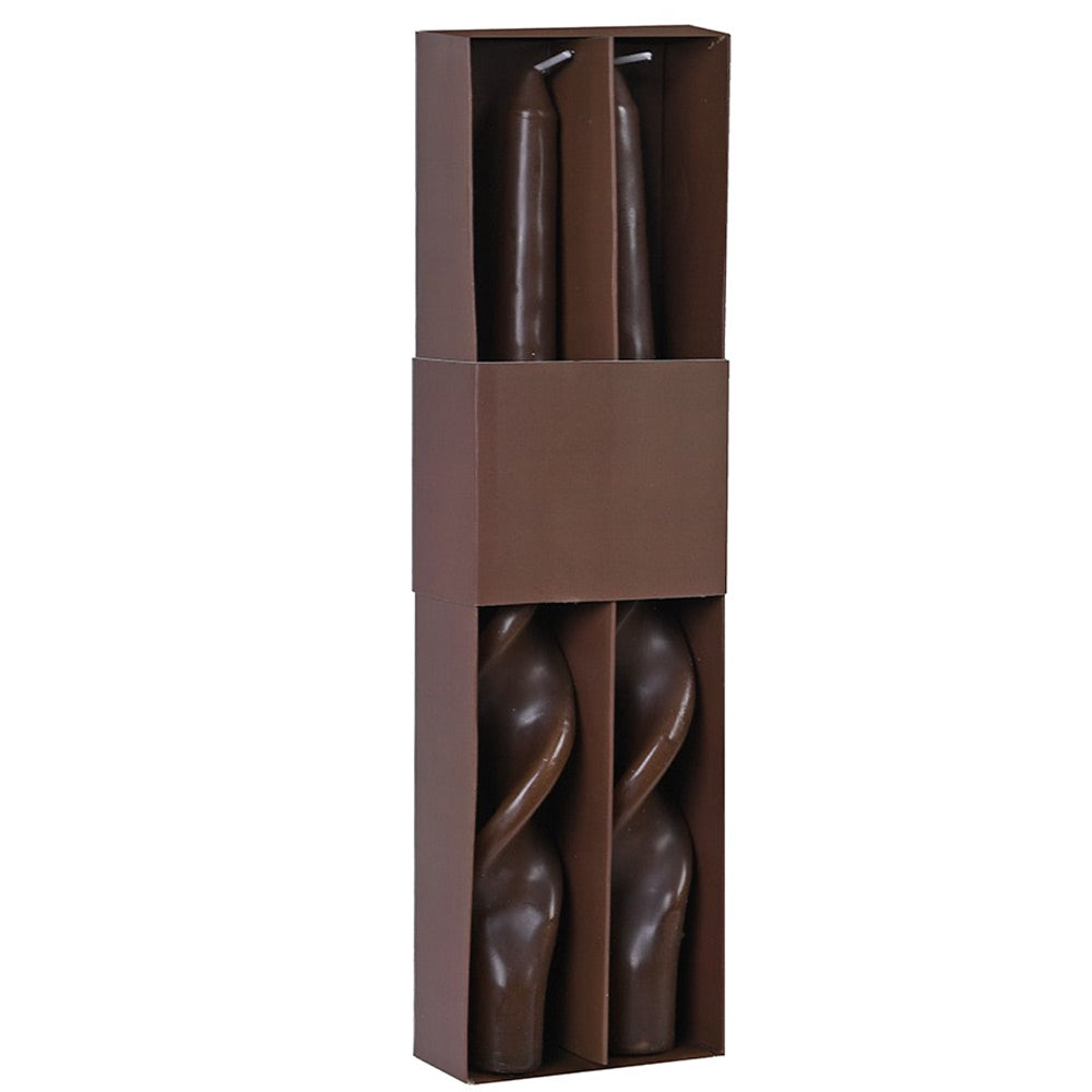 Caramel Twist Dinner Candles - Set of Two