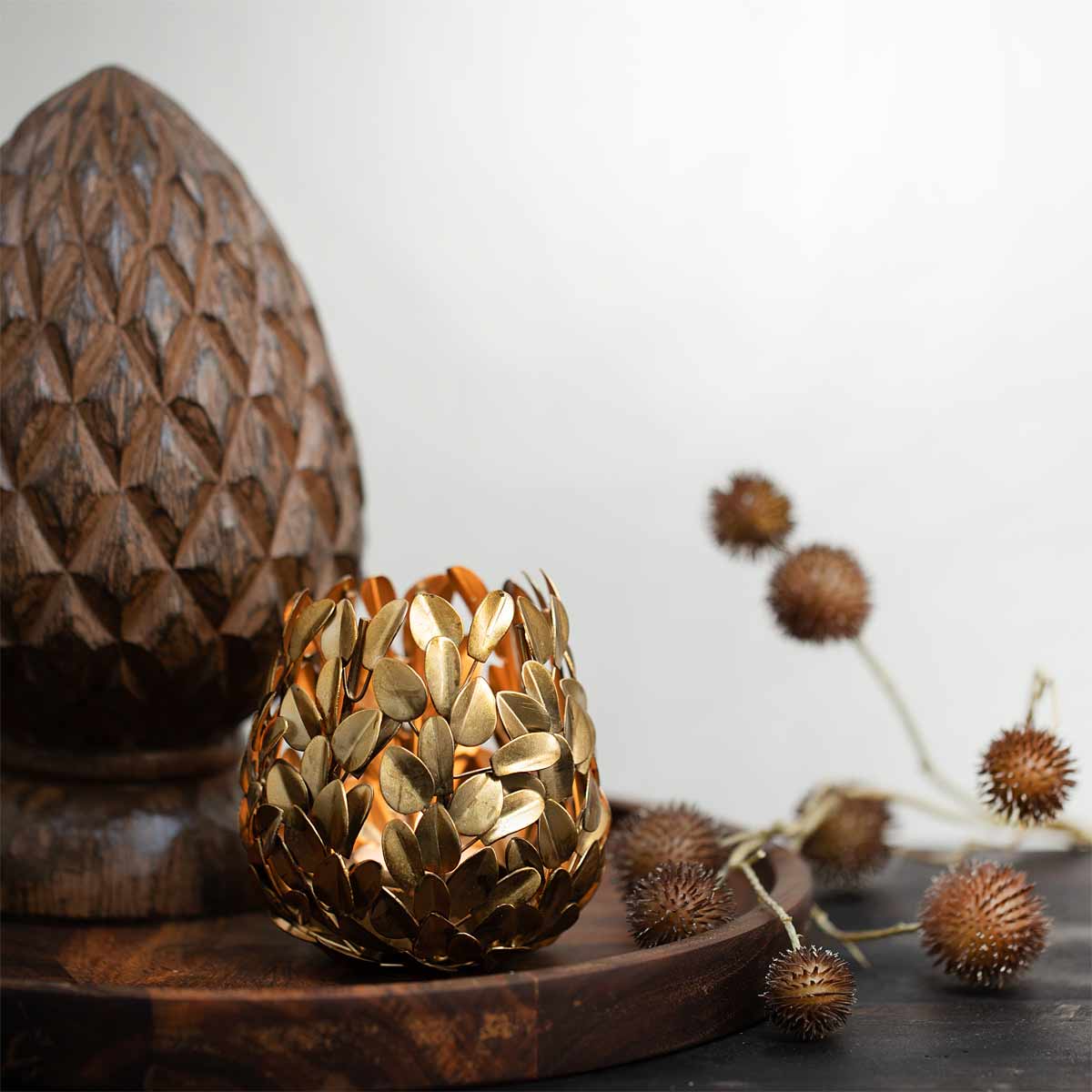 Cherina Brass Tealight Candle Holder