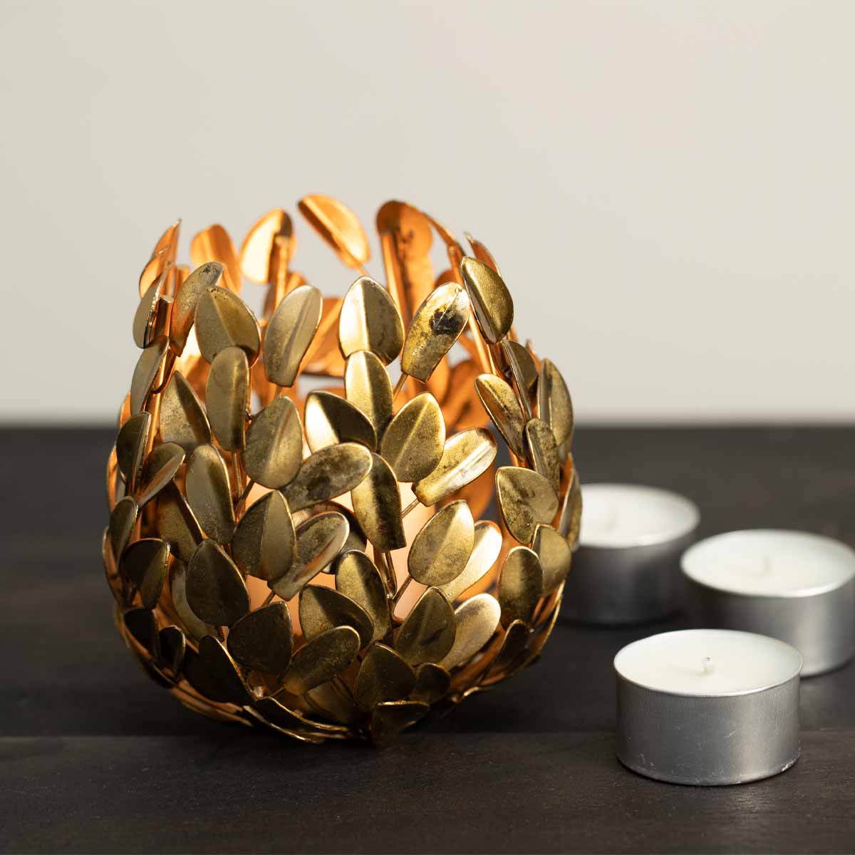 Cherina Brass Tealight Candle Holder