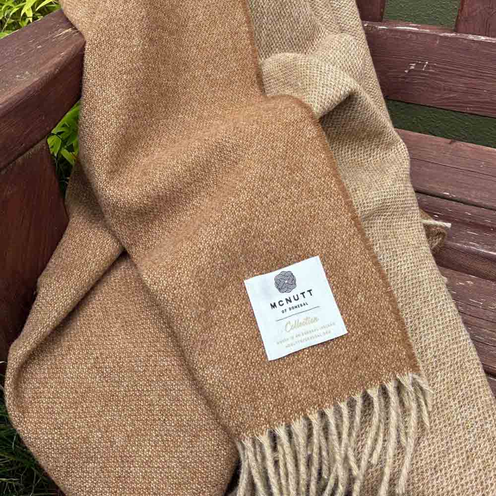 Chestnut Reversible Pure Wool Throw - McNutt of Donegal