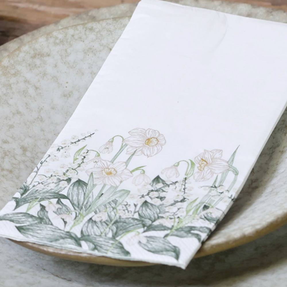 Clara Paper Napkins with Spring Flowers