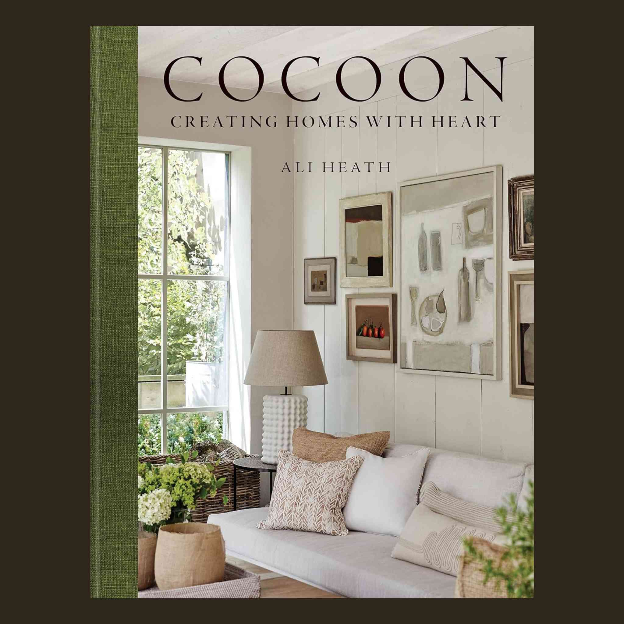 Hardback book Cocoon by Ali Heath with interior design focus and colour photography