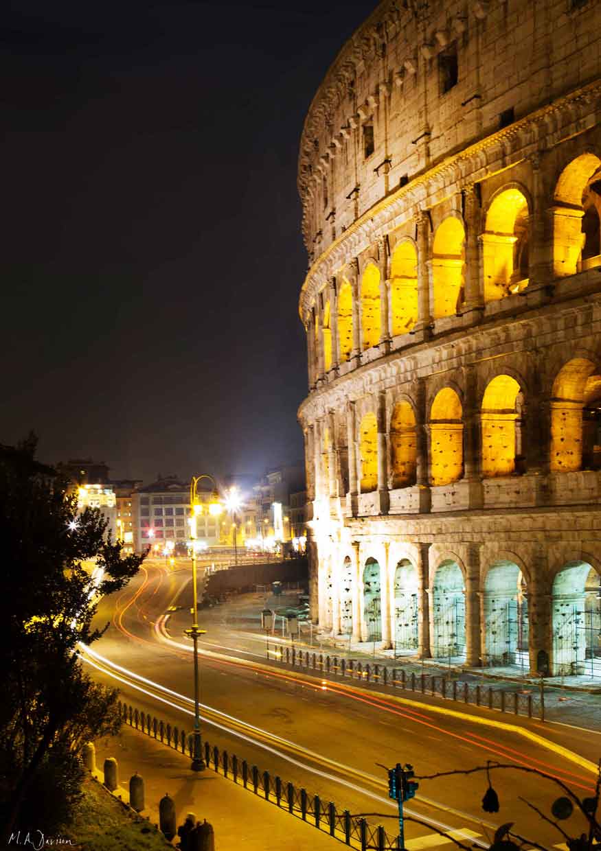 Coliseum, Rome, Italy - Light Trails, Print