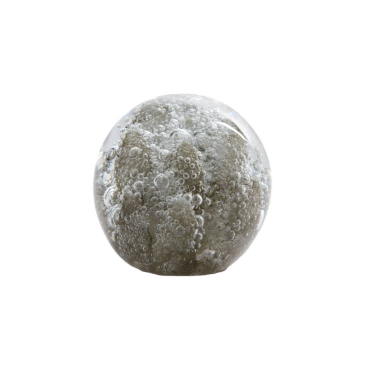 Coral Decorative Glass Orb in Seaweed Green on a white background