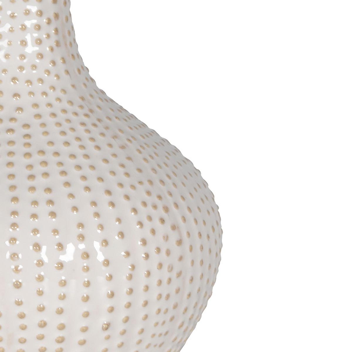 Close up of a Cream Urchin Ceramic Vase with a textured surface