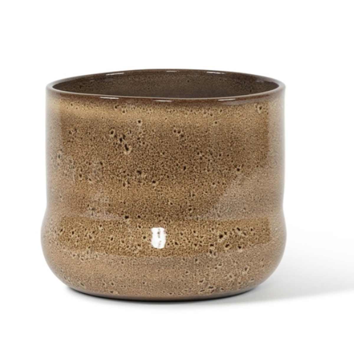 Cream and Brown Speckled Plant Pot - Large